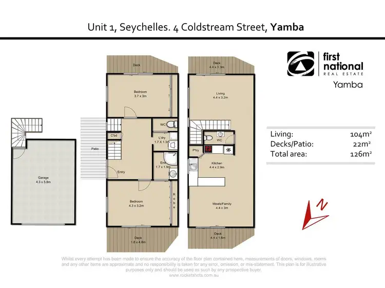 Floorplan of Homely townhouse listing, 1/4 Coldstream Street, Yamba NSW 2464