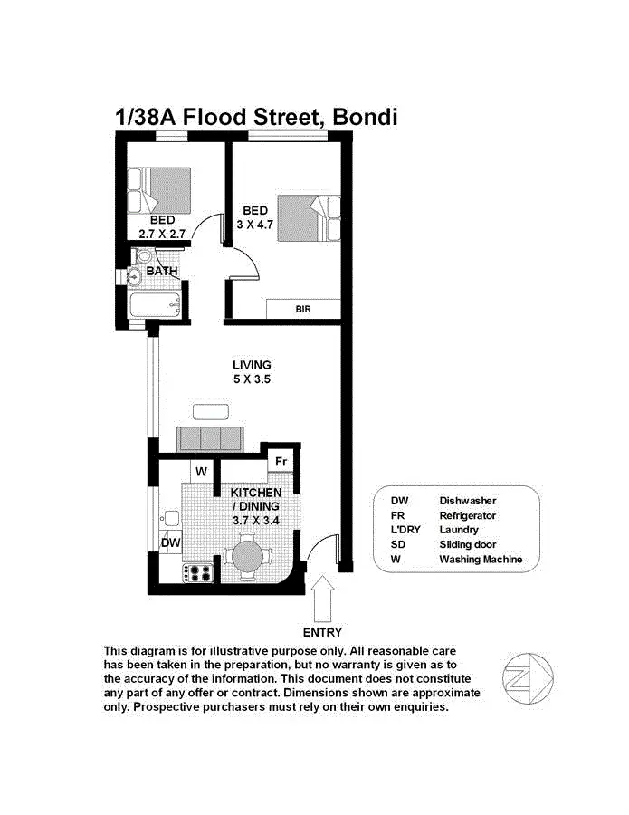 Floorplan of Homely apartment listing, 1/38A Flood Street, Bondi NSW 2026