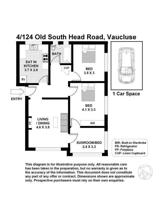 Floorplan of Homely apartment listing, 4/124 Old South Head Road, Vaucluse NSW 2030