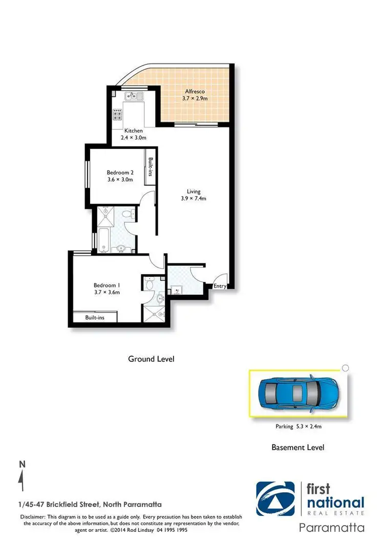 Floorplan of Homely apartment listing, 1/45-47 Brickfield Street, North Parramatta NSW 2151