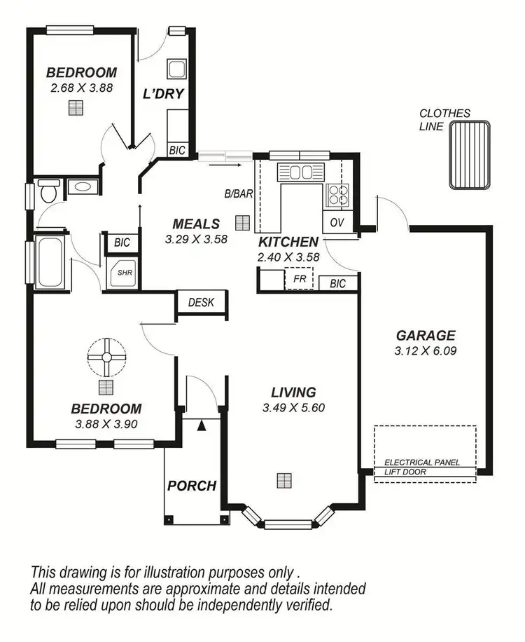 Floorplan of Homely unit listing, 1/87 Princes Road, Kingswood SA 5062