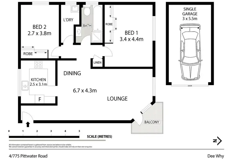 Floorplan of Homely unit listing, 4/775 Pittwater Road, Dee Why NSW 2099