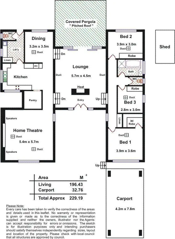 Floorplan of Homely house listing, 19 Wicks Road, Highbury SA 5089