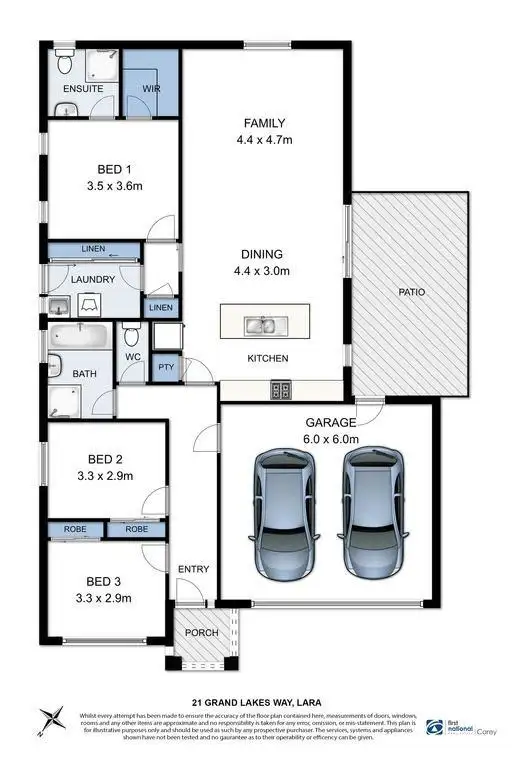 Floorplan of Homely house listing, 21 Grandlakes Way, Lara VIC 3212