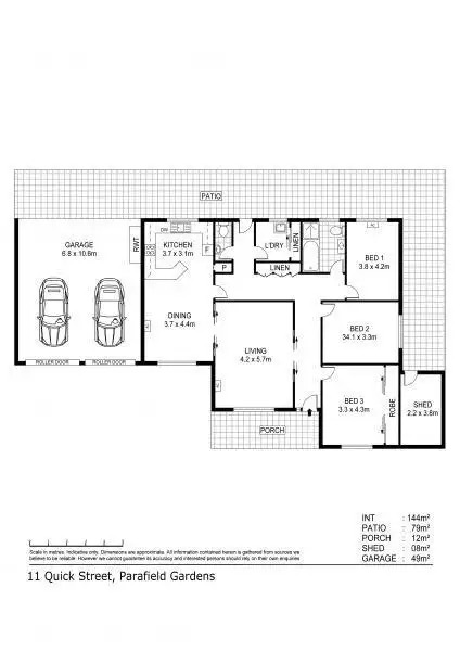 Floorplan of Homely house listing, 11 Quick Street, Parafield Gardens SA 5107