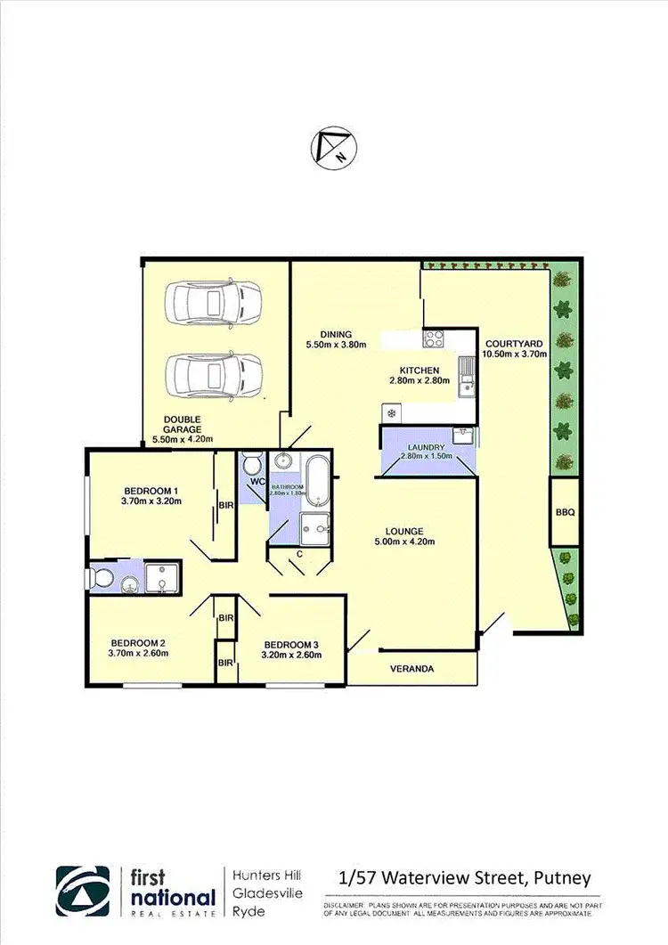 Floorplan of Homely villa listing, 1/57 Waterview Street, Putney NSW 2112