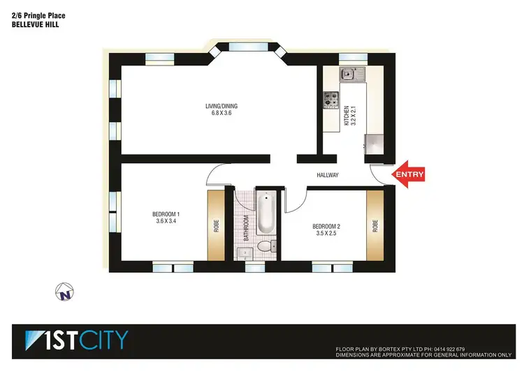 Floorplan of Homely apartment listing, 2/6 Pringle Place, Bellevue Hill NSW 2023