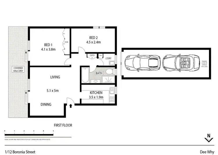 Floorplan of Homely unit listing, 1/12 Boronia Street, Dee Why NSW 2099