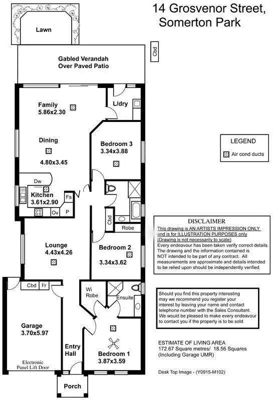 Floorplan of Homely house listing, 14 Grosvenor Street, Somerton Park SA 5044