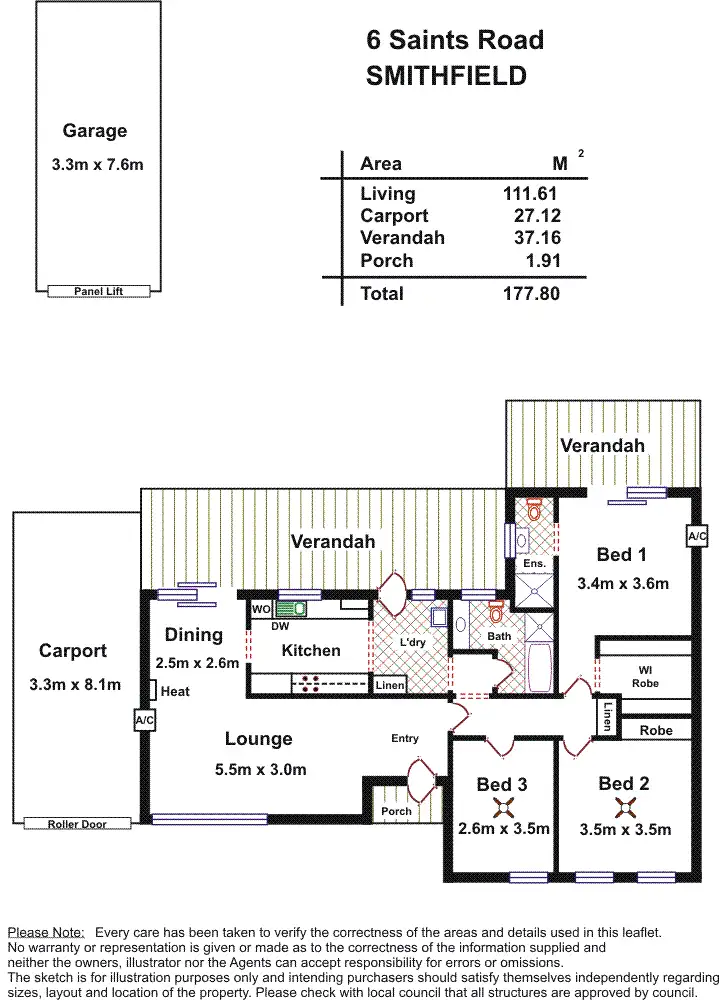 Floorplan of Homely house listing, 6 Saint Road, Smithfield Plains SA 5114