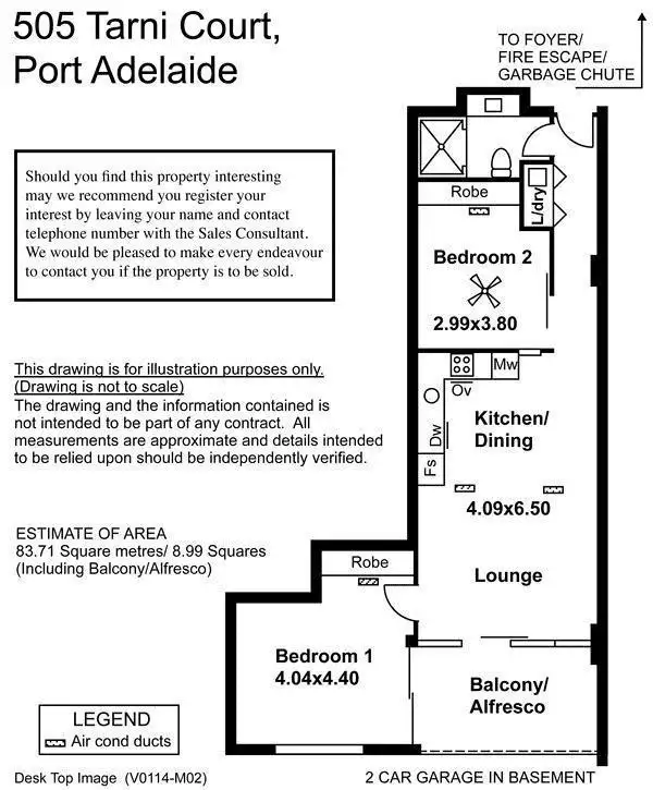 Floorplan of Homely apartment listing, 505/1-2 Tarni Court, New Port SA 5015
