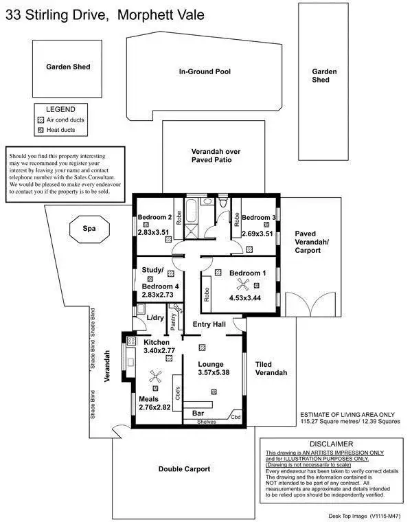 Floorplan of Homely house listing, 33 Stirling Drive, Morphett Vale SA 5162