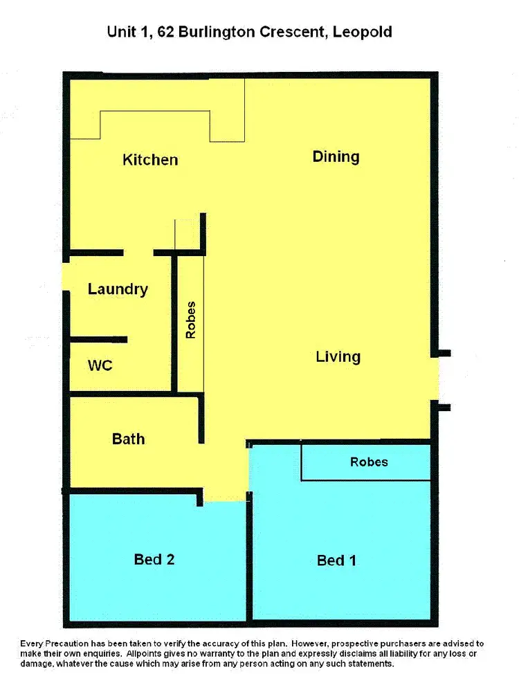 Floorplan of Homely unit listing, 1/62 Burlington  Crescent, Leopold VIC 3224