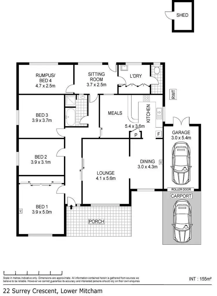 Floorplan of Homely house listing, 22 Surrey Crescent, Lower Mitcham SA 5062