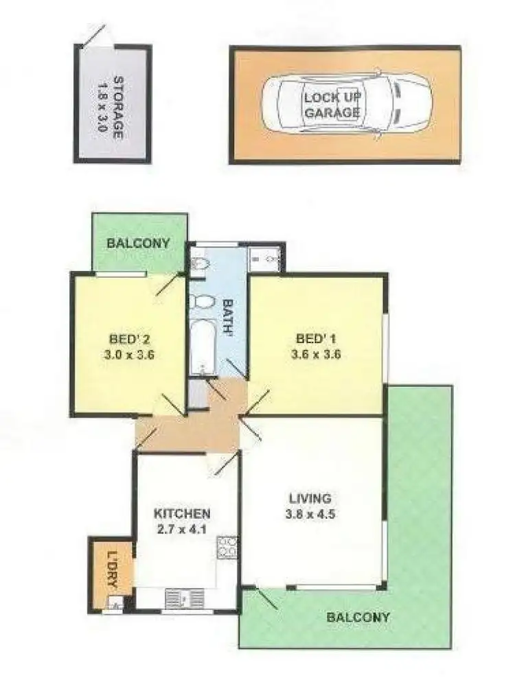 Floorplan of Homely unit listing, 1/12 Albert Street, Hornsby NSW 2077