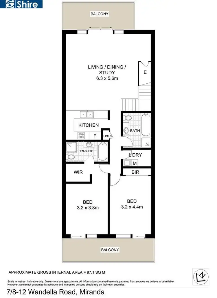 Floorplan of Homely apartment listing, 7/8-12 Wandella Road, Miranda NSW 2228