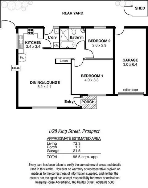 Floorplan of Homely studio listing, 1/28 King Street, Prospect SA 5082