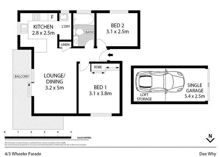 Floorplan of Homely unit listing, 4/3 Wheeler Parade, Dee Why NSW 2099