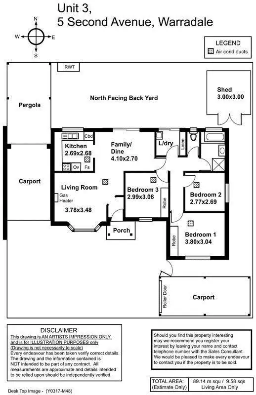 Floorplan of Homely unit listing, 3/5 Second Avenue, Warradale SA 5046