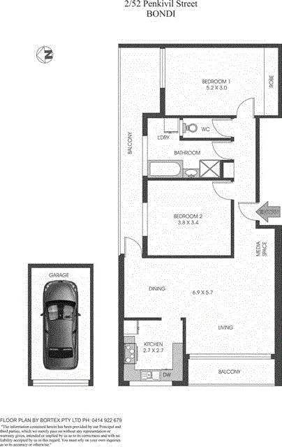 Floorplan of Homely apartment listing, 2/52 Penkivil Street, Bondi NSW 2026