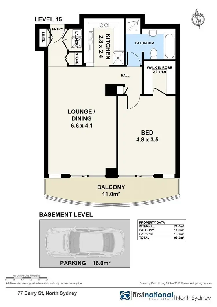 Floorplan of Homely apartment listing, 1501/77 Berry Street, North Sydney NSW 2060