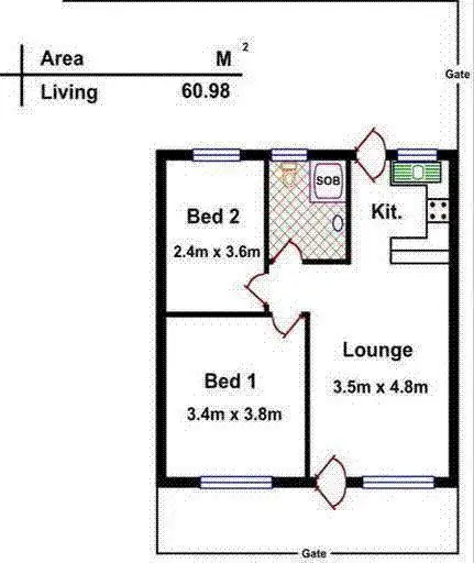 Floorplan of Homely unit listing, 1/33 Sturt Road, Bedford Park SA 5042