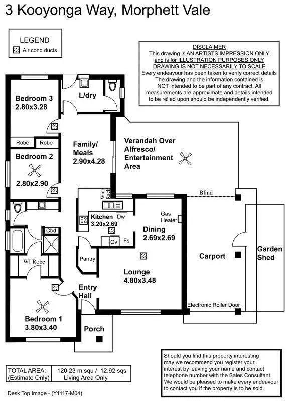Floorplan of Homely house listing, 3 Kooyonga Way, Morphett Vale SA 5162
