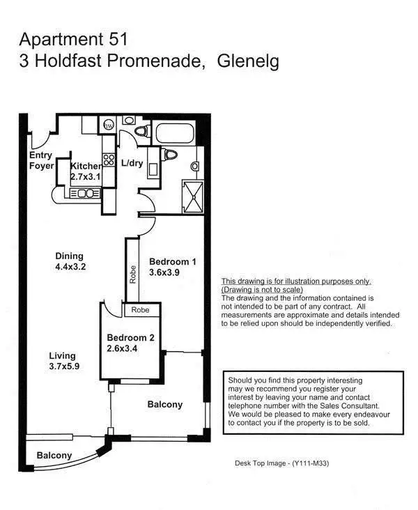 Floorplan of Homely apartment listing, 51/3 Holdfast Promenade, Glenelg SA 5045