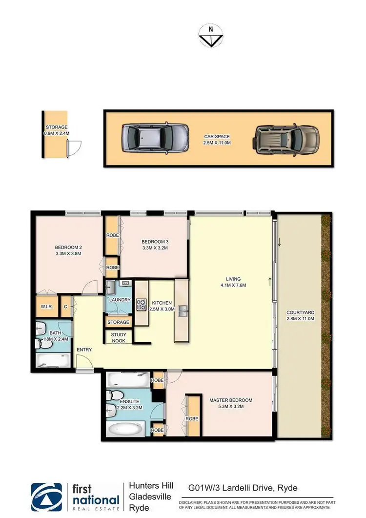 Floorplan of Homely apartment listing, G01W/3 Lardelli Drive, Ryde NSW 2112