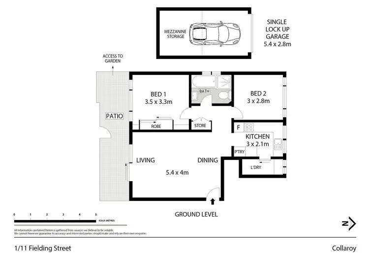 Floorplan of Homely unit listing, 1/11 Fielding Street, Collaroy NSW 2097