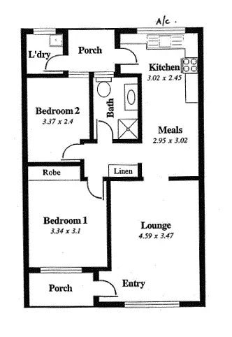 Floorplan of Homely unit listing, 3/35 Catherine Street, Clapham SA 5062