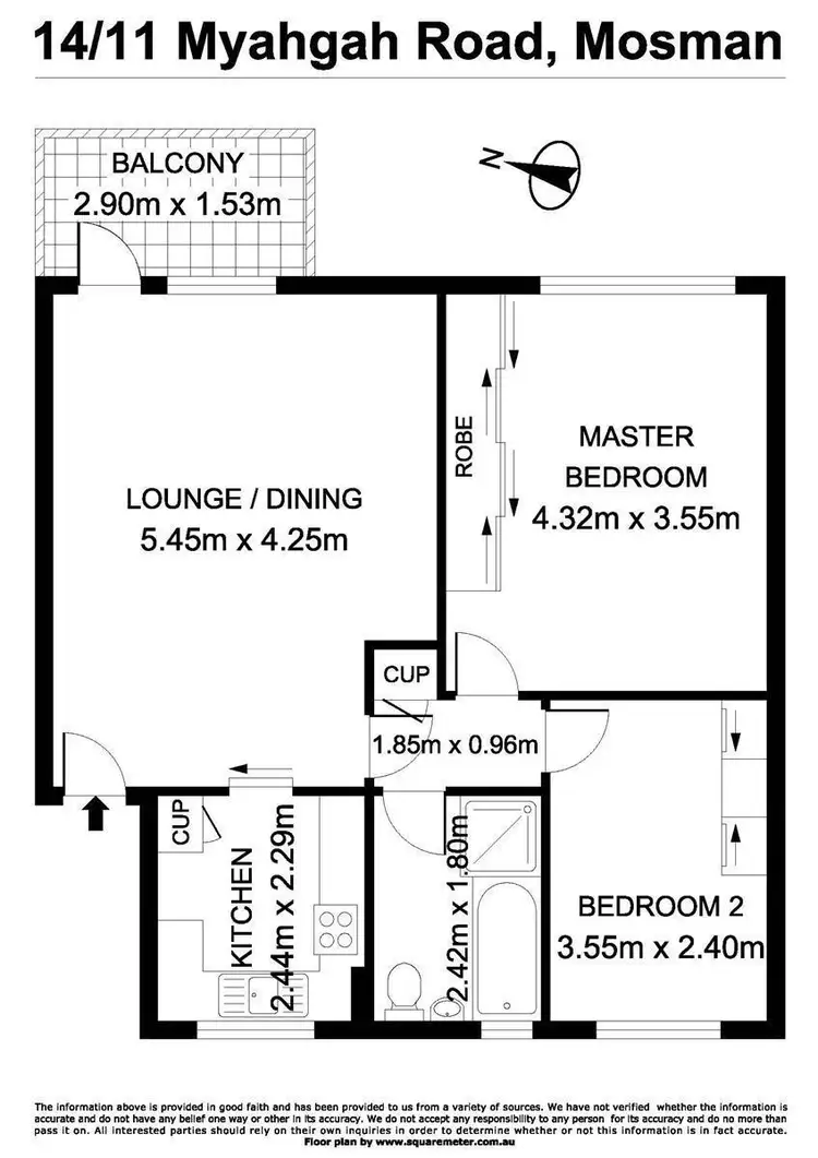 Floorplan of Homely apartment listing, 14/11 Myahgah Road, Mosman NSW 2088