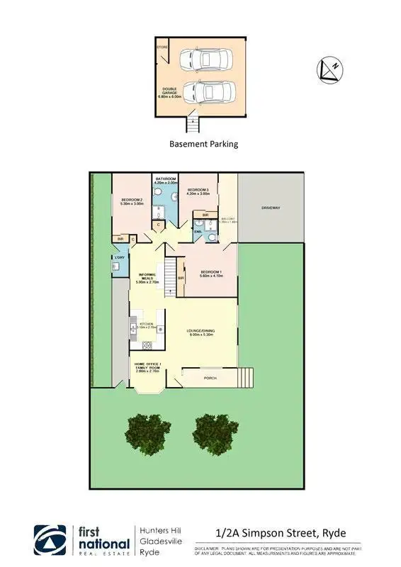 Floorplan of Homely semi-detached listing, 1/2A Simpson Street, Putney NSW 2112