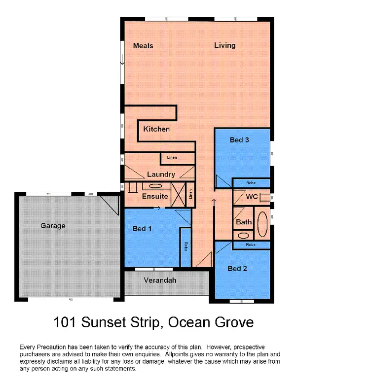 Floorplan of Homely house listing, 101 Sunset Strip, Ocean Grove VIC 3226