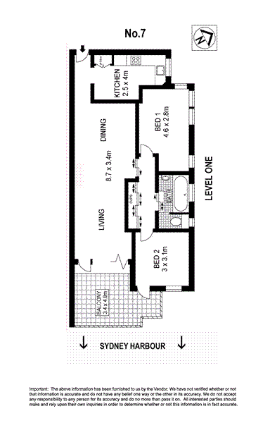 Floorplan of Homely apartment listing, 7/9 Fairlight Crescent, Fairlight NSW 2094