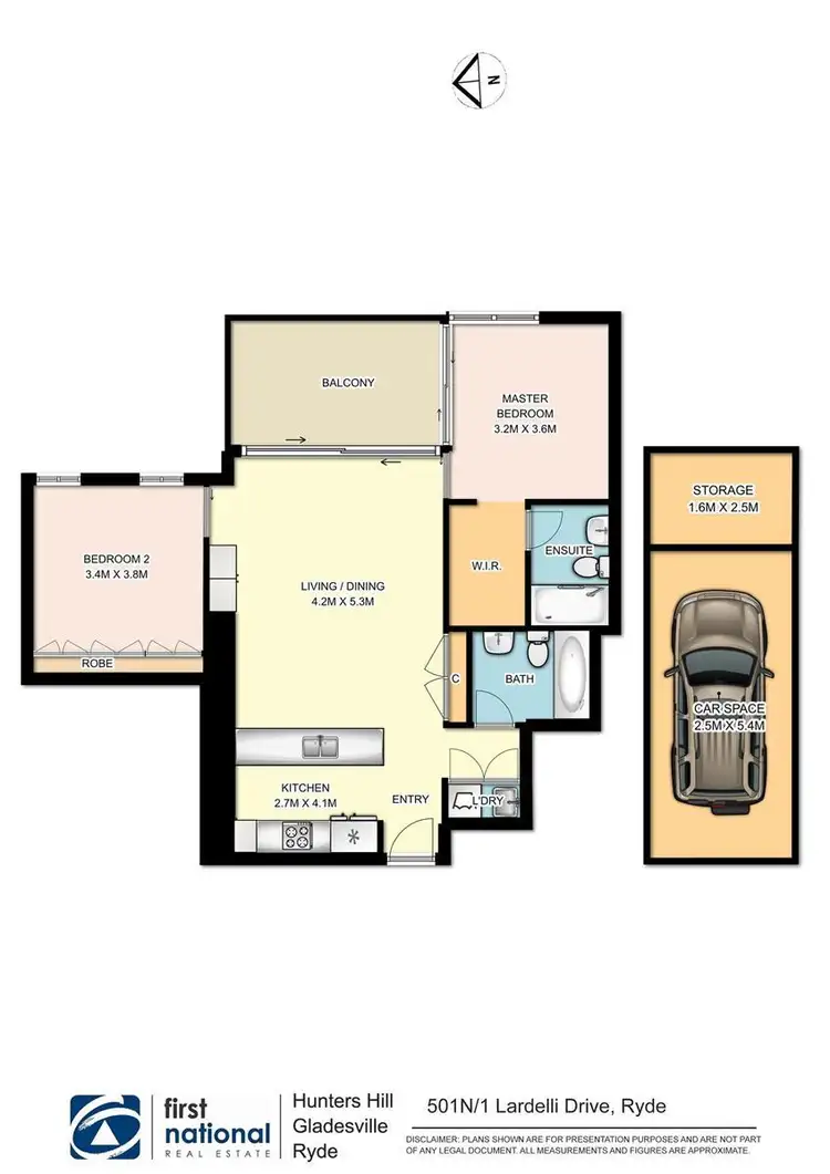 Floorplan of Homely apartment listing, 501N/1 Lardelli Drive, Ryde NSW 2112