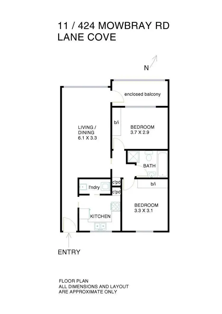 Floorplan of Homely unit listing, 11/424 Mowbray Road, Lane Cove NSW 2066