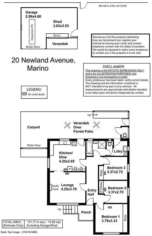 Floorplan of Homely house listing, 20 Newland Avenue, Marino SA 5049