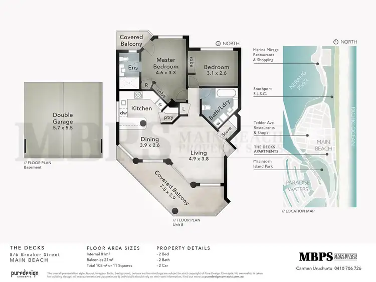 Floorplan of Homely apartment listing, 'THE DECKS' 6 Breaker Street, Main Beach QLD 4217