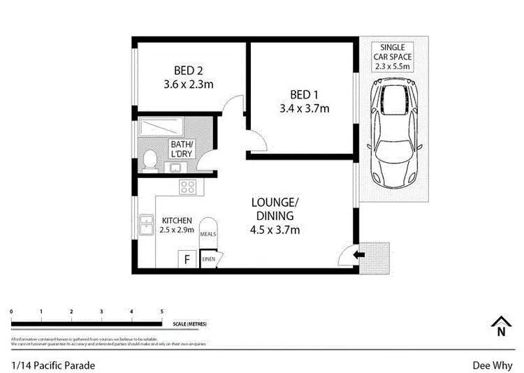Floorplan of Homely unit listing, 1/14 Pacific Parade, Dee Why NSW 2099