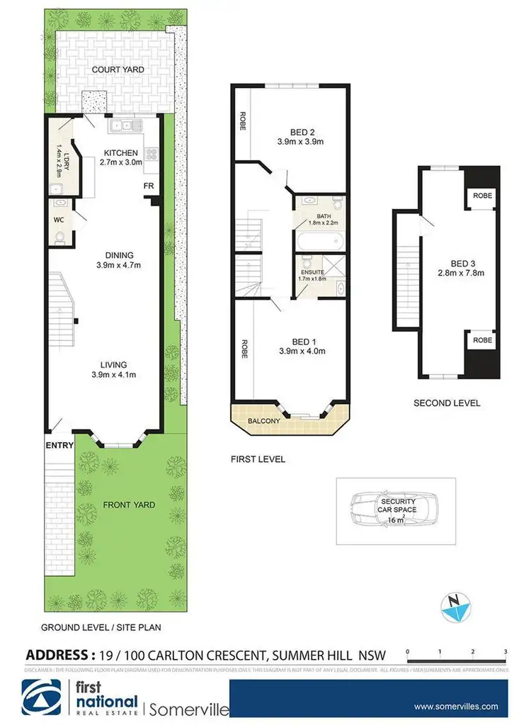 Floorplan of Homely townhouse listing, 19/100 Carlton Crescent, Summer Hill NSW 2130