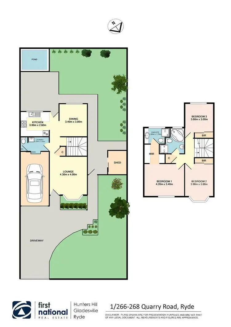 Floorplan of Homely semi-detached listing, 1/266-268 Quarry Road, Ryde NSW 2112