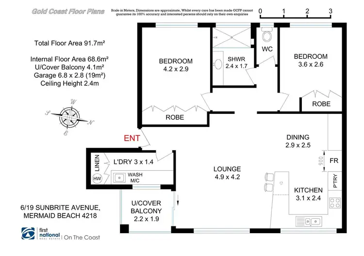 Floorplan of Homely apartment listing, 6/19 Sunbrite Avenue, Mermaid Beach QLD 4218