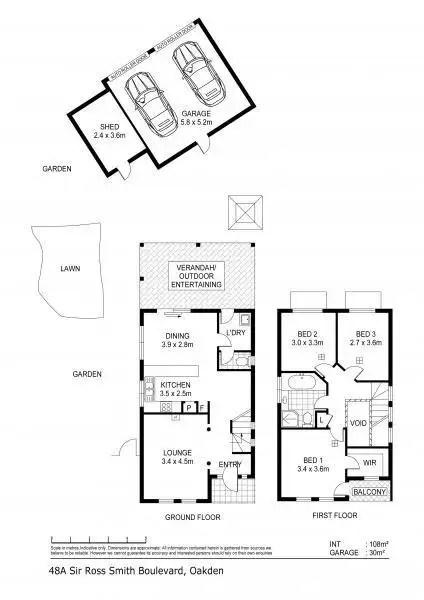 Floorplan of Homely townhouse listing, 48A Sir Ross Smith Boulevard, Oakden SA 5086
