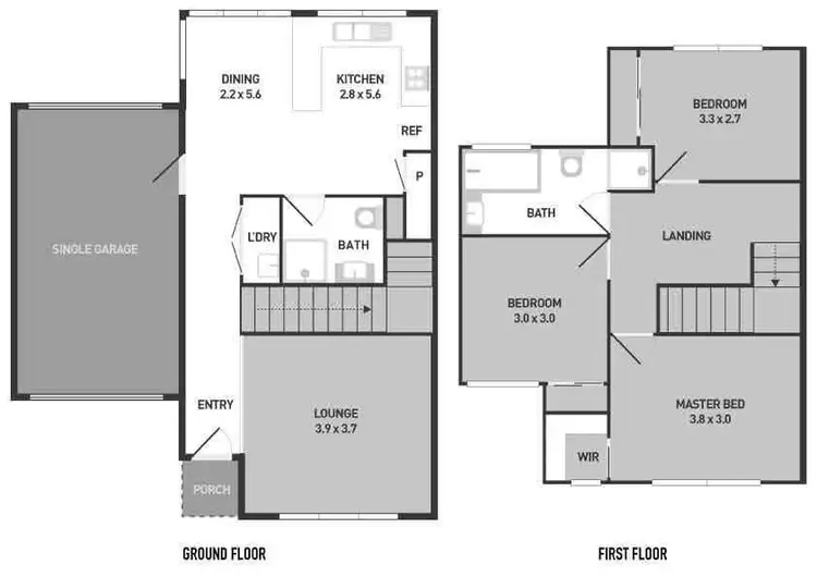 Floorplan of Homely townhouse listing, 1/23 Churchill Avenue, Maidstone VIC 3012