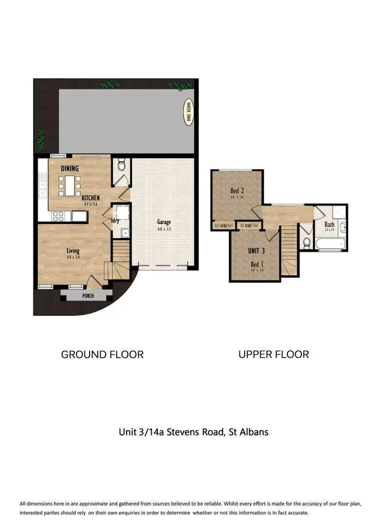 Floorplan of Homely townhouse listing, 2/14A Stevens Road, St Albans VIC 3021
