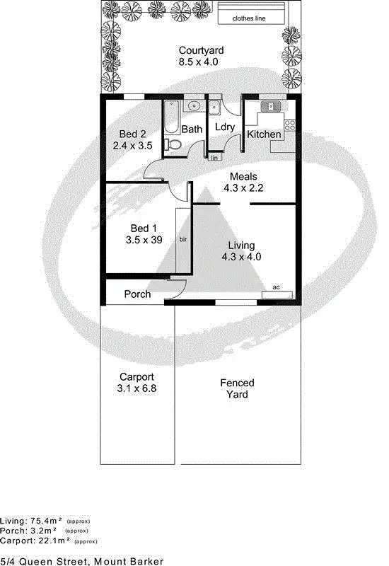 Floorplan of Homely unit listing, 5/4 Queen Street, Mount Barker SA 5251