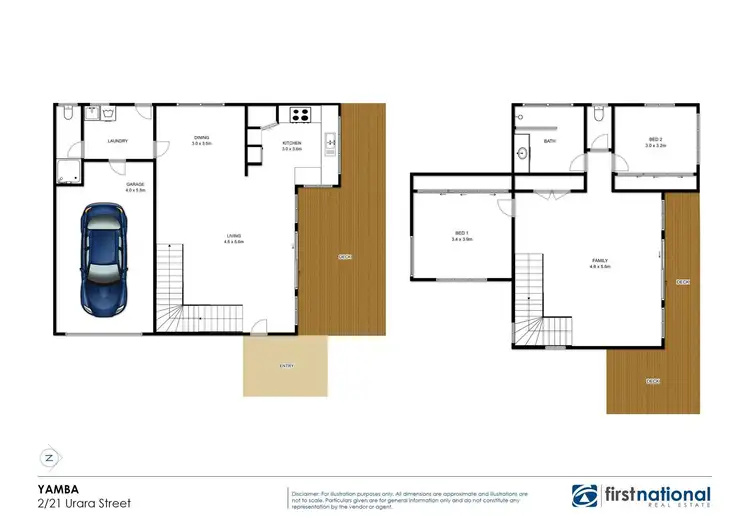 Floorplan of Homely townhouse listing, 2/21 Urara Street, Yamba NSW 2464