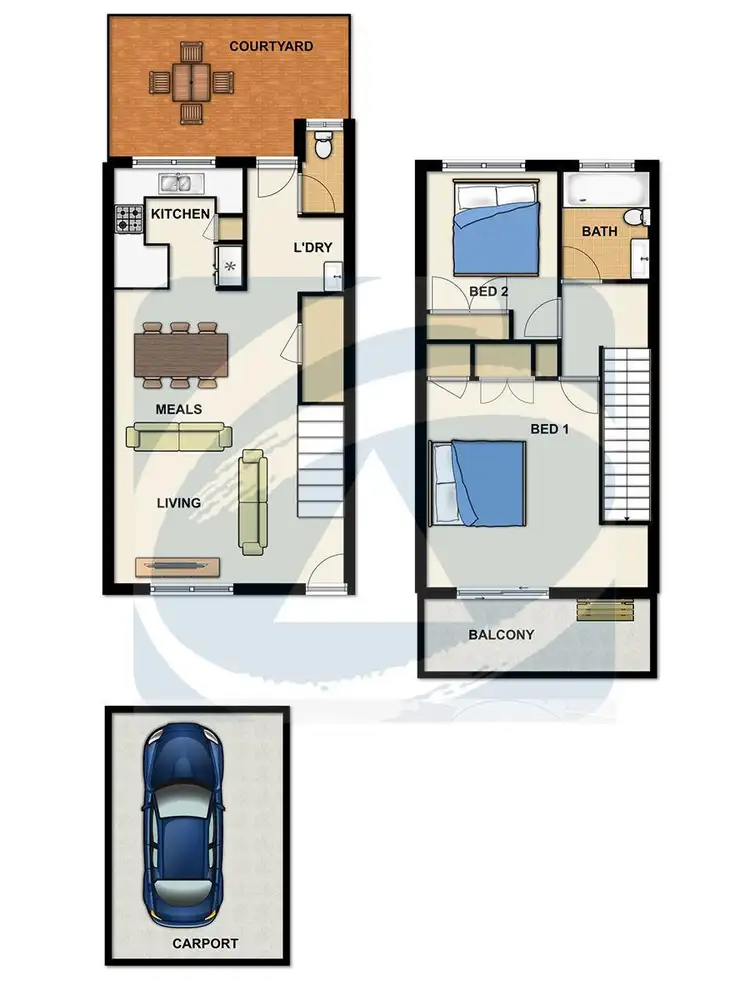Floorplan of Homely townhouse listing, 30/7 Chamberlain Avenue, Rochedale South QLD 4123