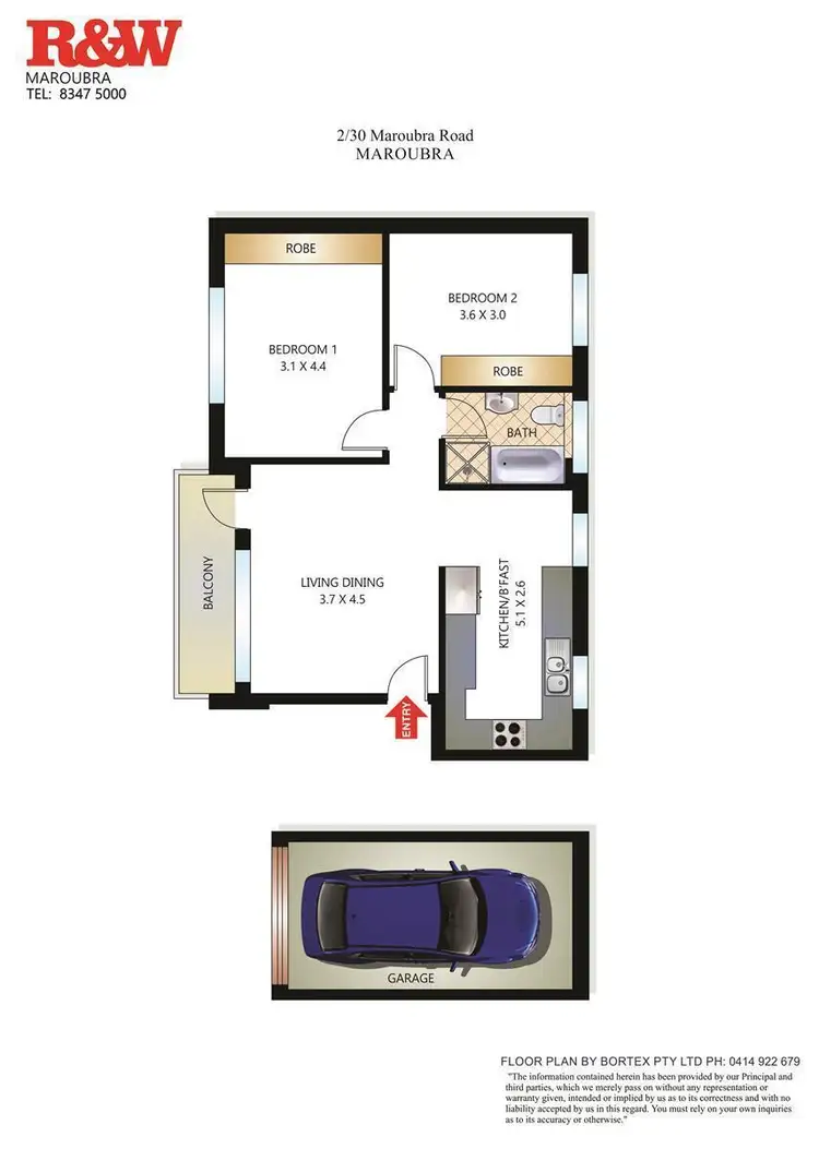 Floorplan of Homely apartment listing, 2/30 Maroubra Road, Maroubra NSW 2035